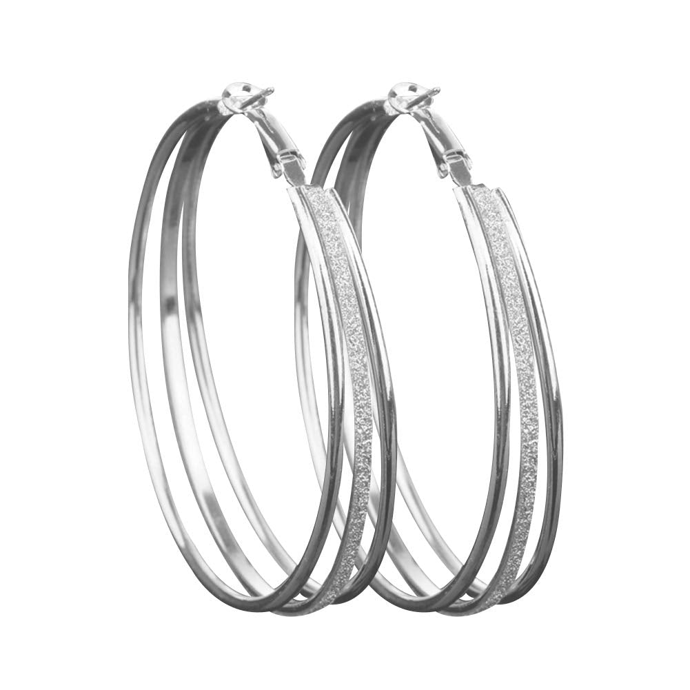 Earrings for Women Mom Women Fashion Frosted Multilayer Round Circle Dangle Earrings Party Jewelry Gift Statement Jewelry