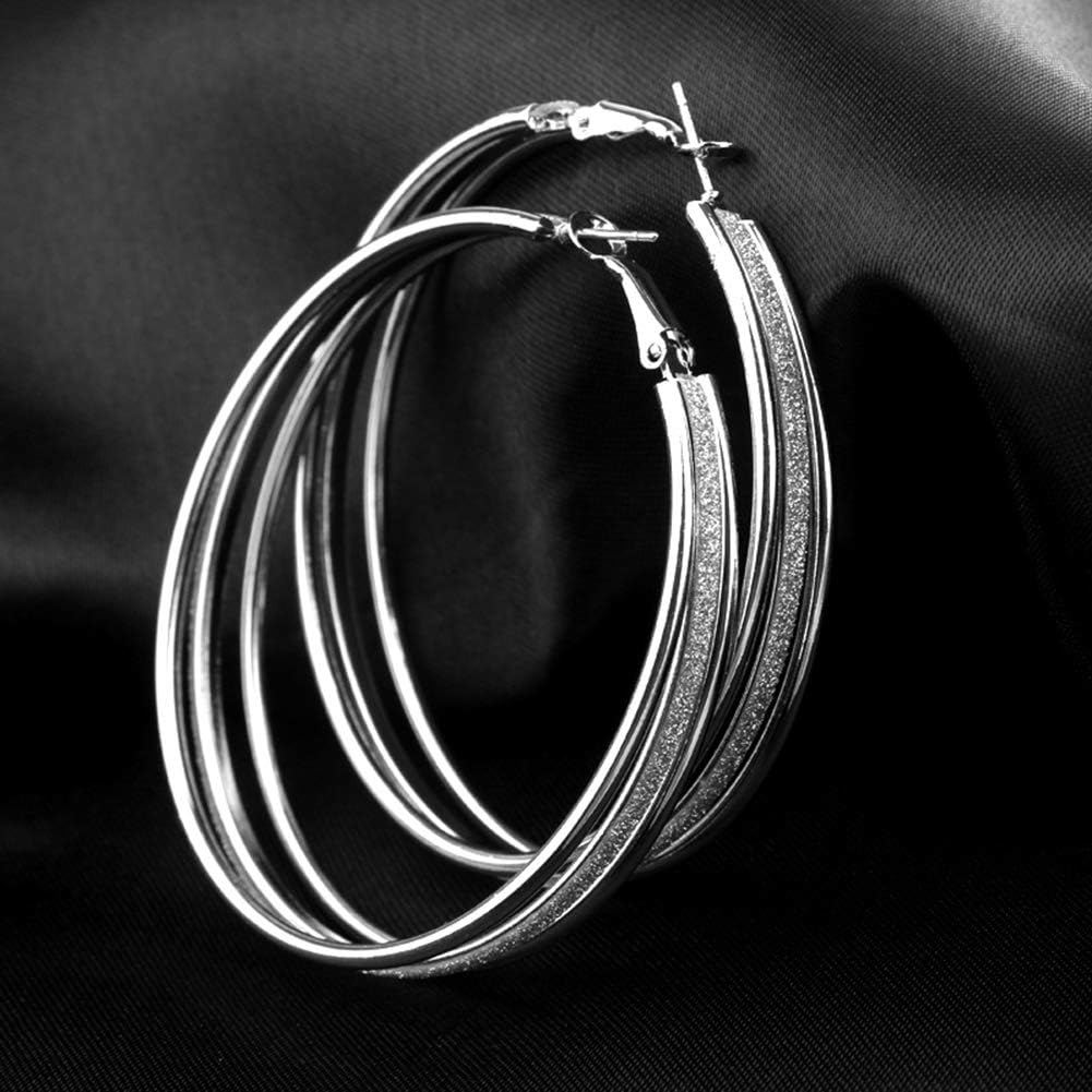 Earrings for Women Mom Women Fashion Frosted Multilayer Round Circle Dangle Earrings Party Jewelry Gift Statement Jewelry