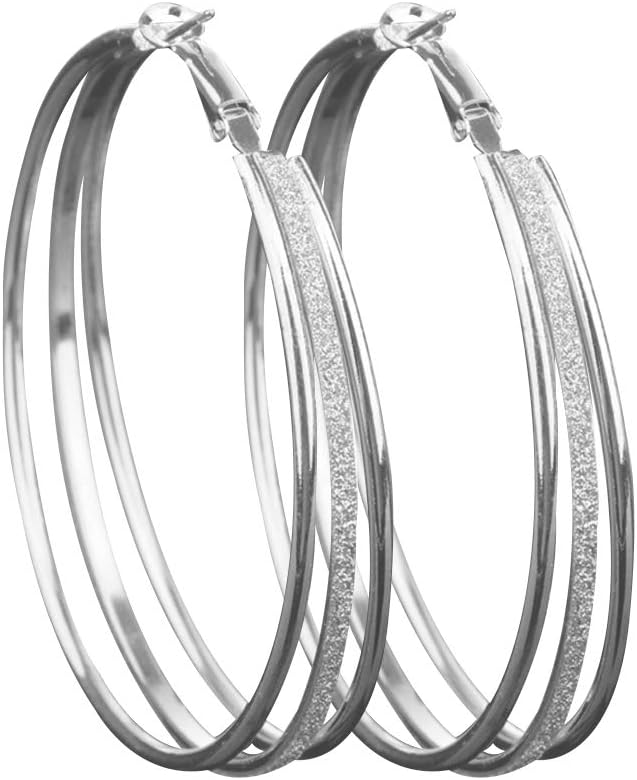 Earrings for Women Mom Women Fashion Frosted Multilayer Round Circle Dangle Earrings Party Jewelry Gift Statement Jewelry