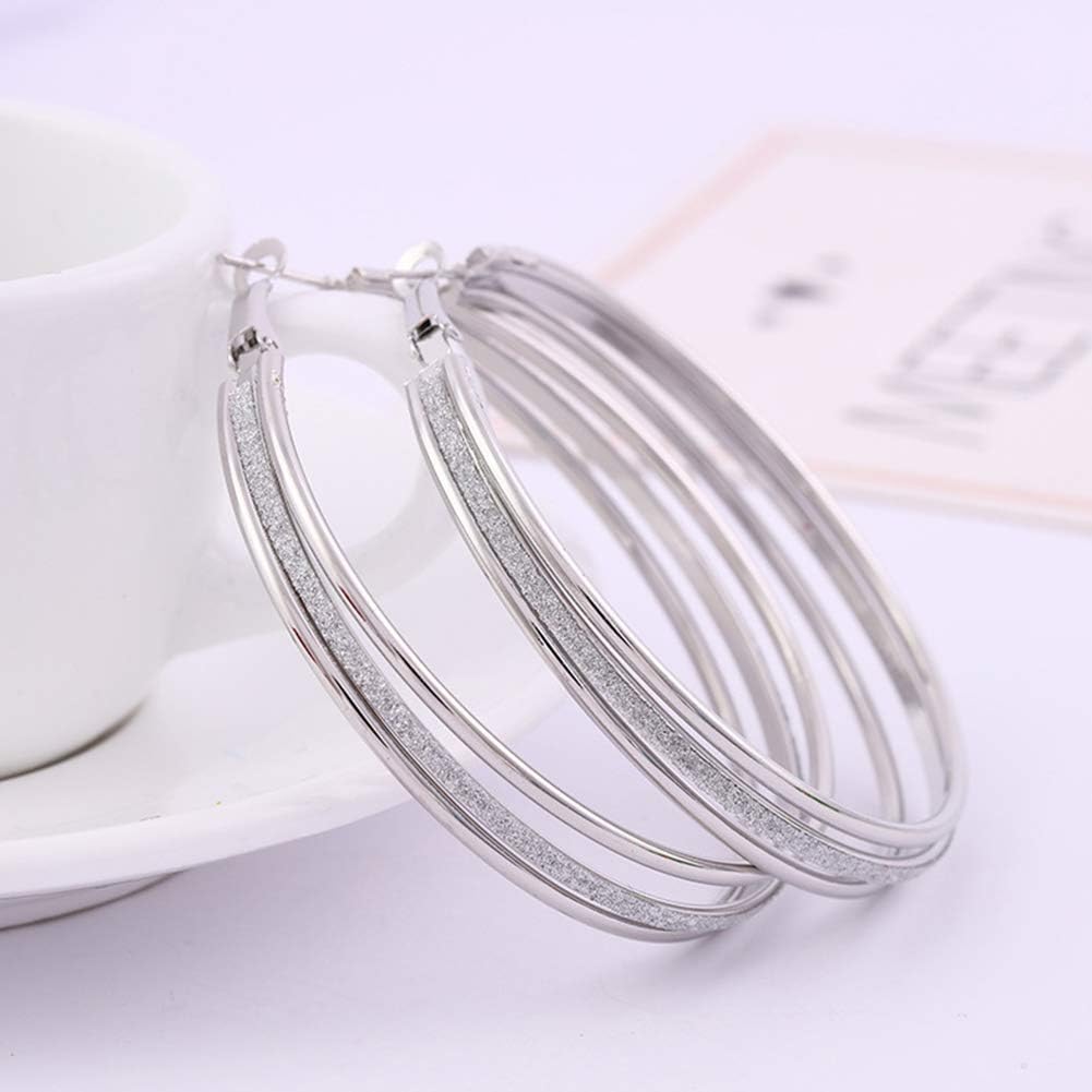 Earrings for Women Mom Women Fashion Frosted Multilayer Round Circle Dangle Earrings Party Jewelry Gift Statement Jewelry