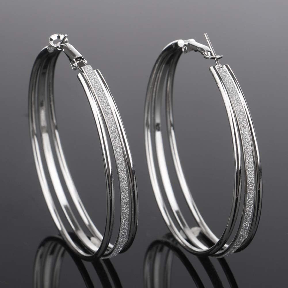 Earrings for Women Mom Women Fashion Frosted Multilayer Round Circle Dangle Earrings Party Jewelry Gift Statement Jewelry