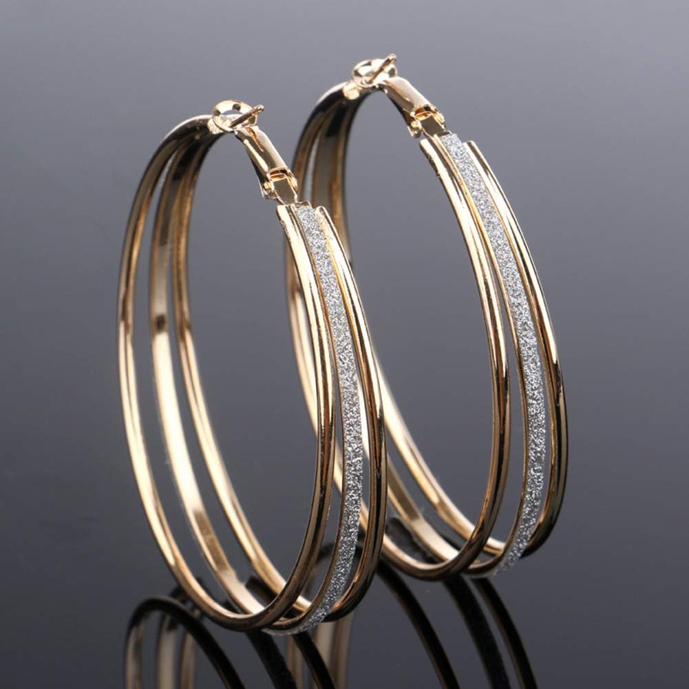 Earrings for Women Mom Women Fashion Frosted Multilayer Round Circle Dangle Earrings Party Jewelry Gift Statement Jewelry