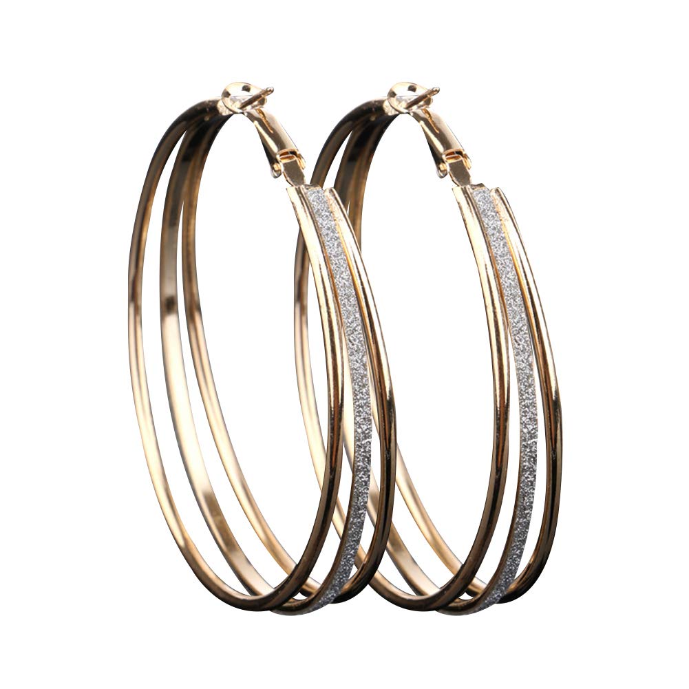 Earrings for Women Mom Women Fashion Frosted Multilayer Round Circle Dangle Earrings Party Jewelry Gift Statement Jewelry