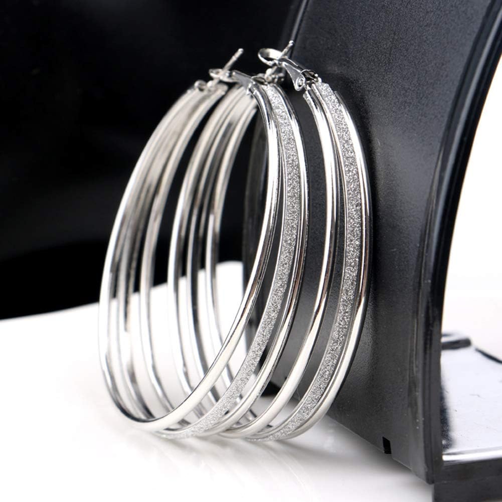 Earrings for Women Mom Women Fashion Frosted Multilayer Round Circle Dangle Earrings Party Jewelry Gift Statement Jewelry