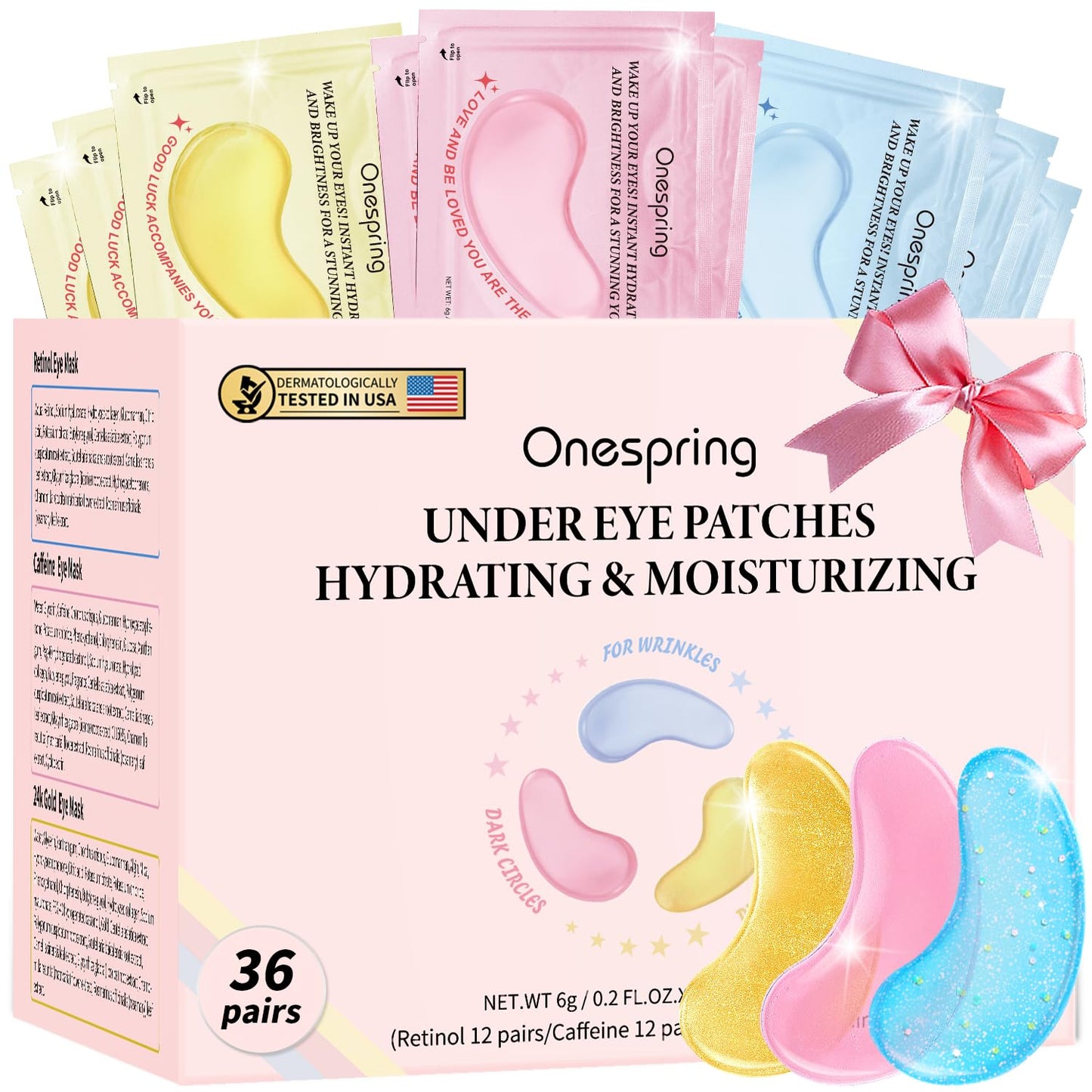 Under Eye Patches (24 Pairs) - Eye Gel Pads for Wrinkles, Puffy Eyes, Dark Circles, Eye Bags, Natural Collagen Eye Gels Pads, Under Eye Mask Patches for Refreshing, Revitalizing