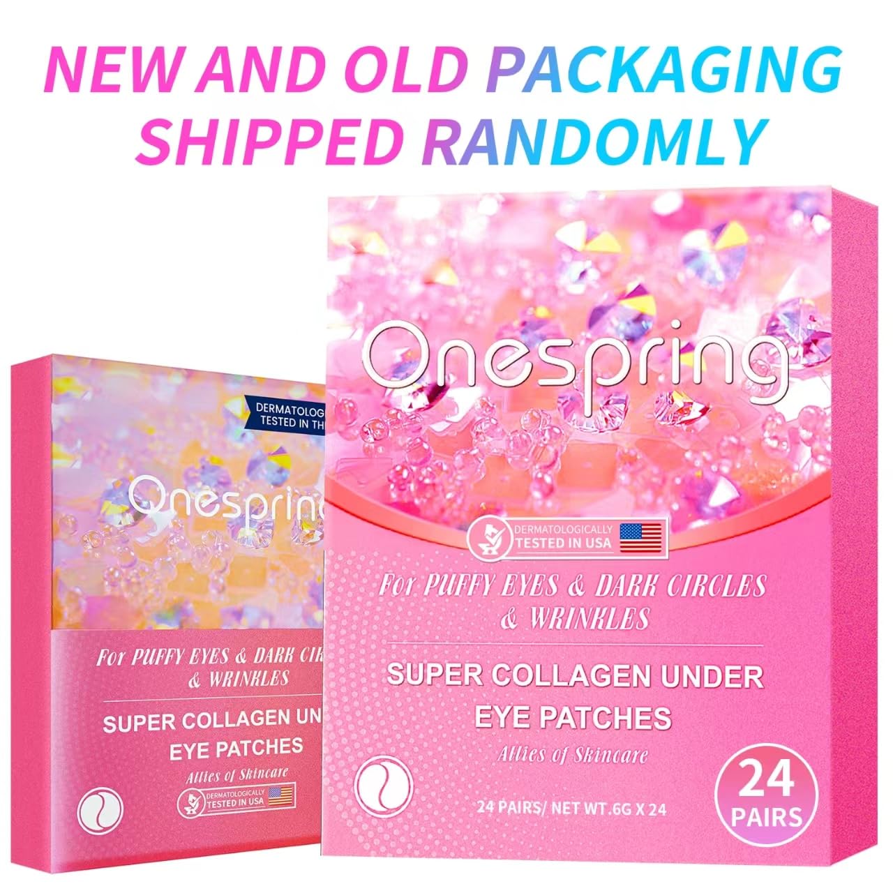 Under Eye Patches (24 Pairs) - Eye Gel Pads for Wrinkles, Puffy Eyes, Dark Circles, Eye Bags, Natural Collagen Eye Gels Pads, Under Eye Mask Patches for Refreshing, Revitalizing