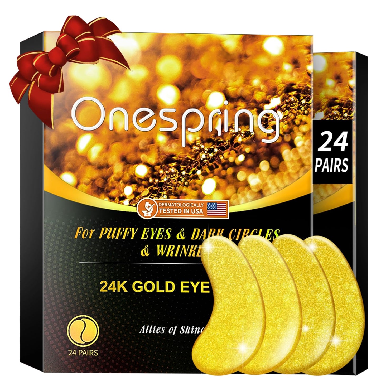 Under Eye Patches (24 Pairs) - Eye Gel Pads for Wrinkles, Puffy Eyes, Dark Circles, Eye Bags, Natural Collagen Eye Gels Pads, Under Eye Mask Patches for Refreshing, Revitalizing