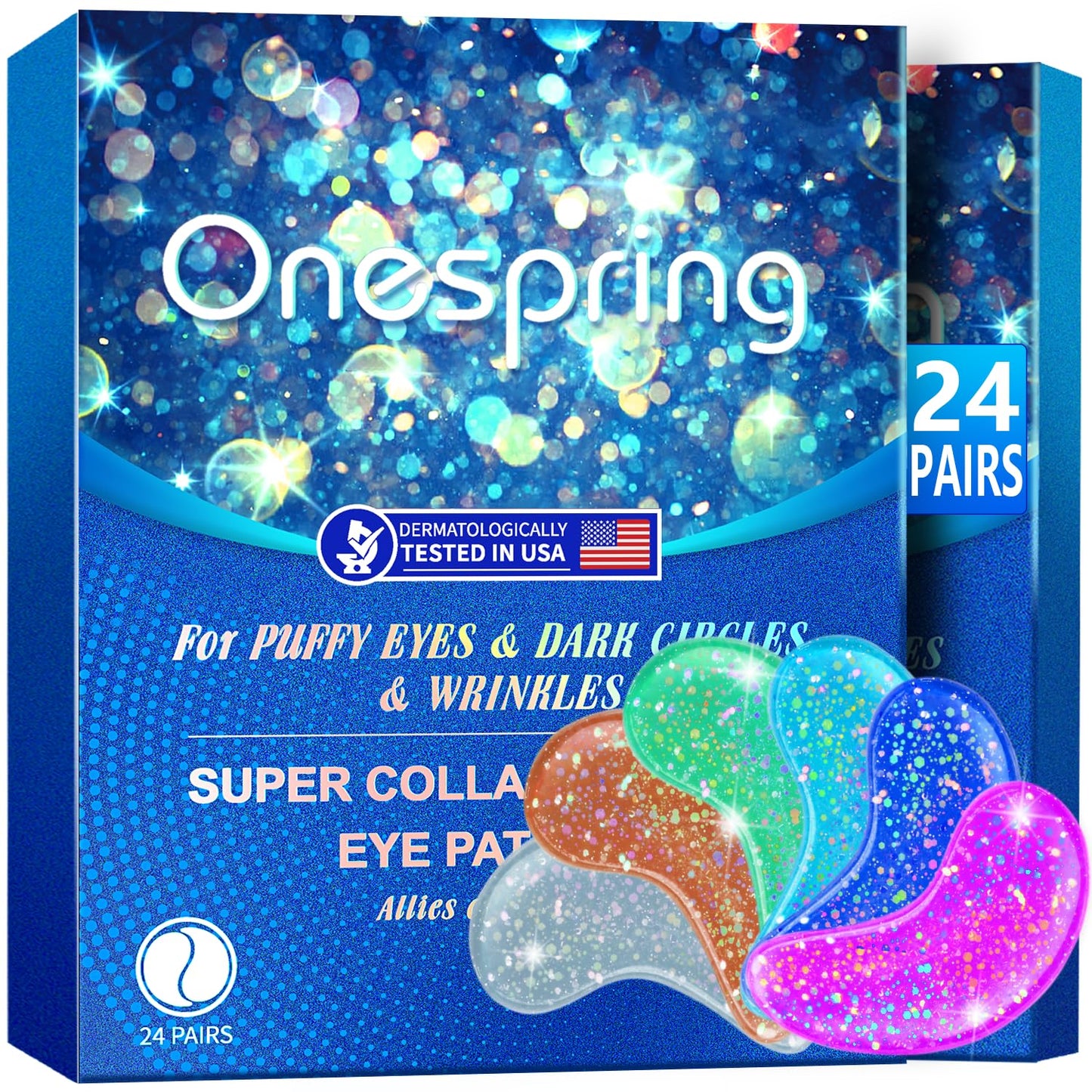 Under Eye Patches (24 Pairs) - Eye Gel Pads for Wrinkles, Puffy Eyes, Dark Circles, Eye Bags, Natural Collagen Eye Gels Pads, Under Eye Mask Patches for Refreshing, Revitalizing