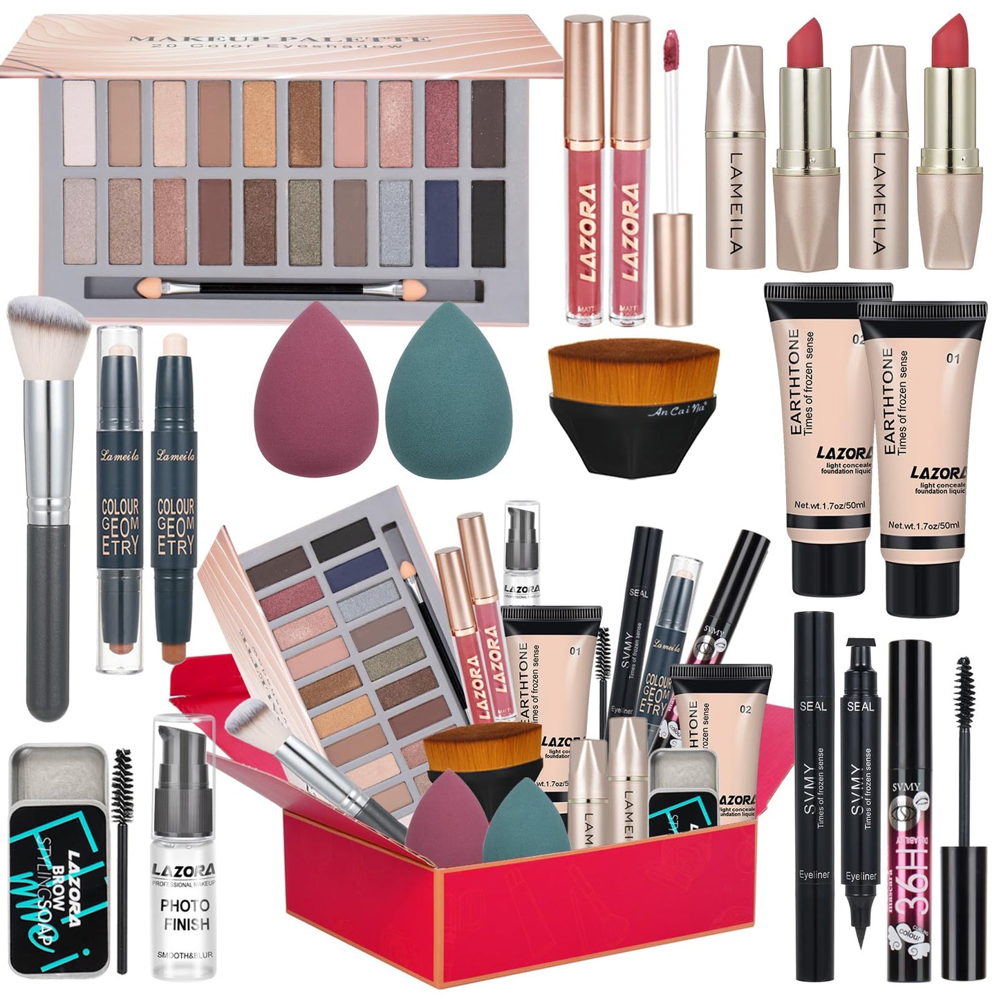 Makeup Kit for Women Full Kit Makeup Sets for Teenagers Makeup Gift Set for Women Teen Girls Includes 18 Colors Eyeshadow Palette Foundation Make Up Sets for Beginners