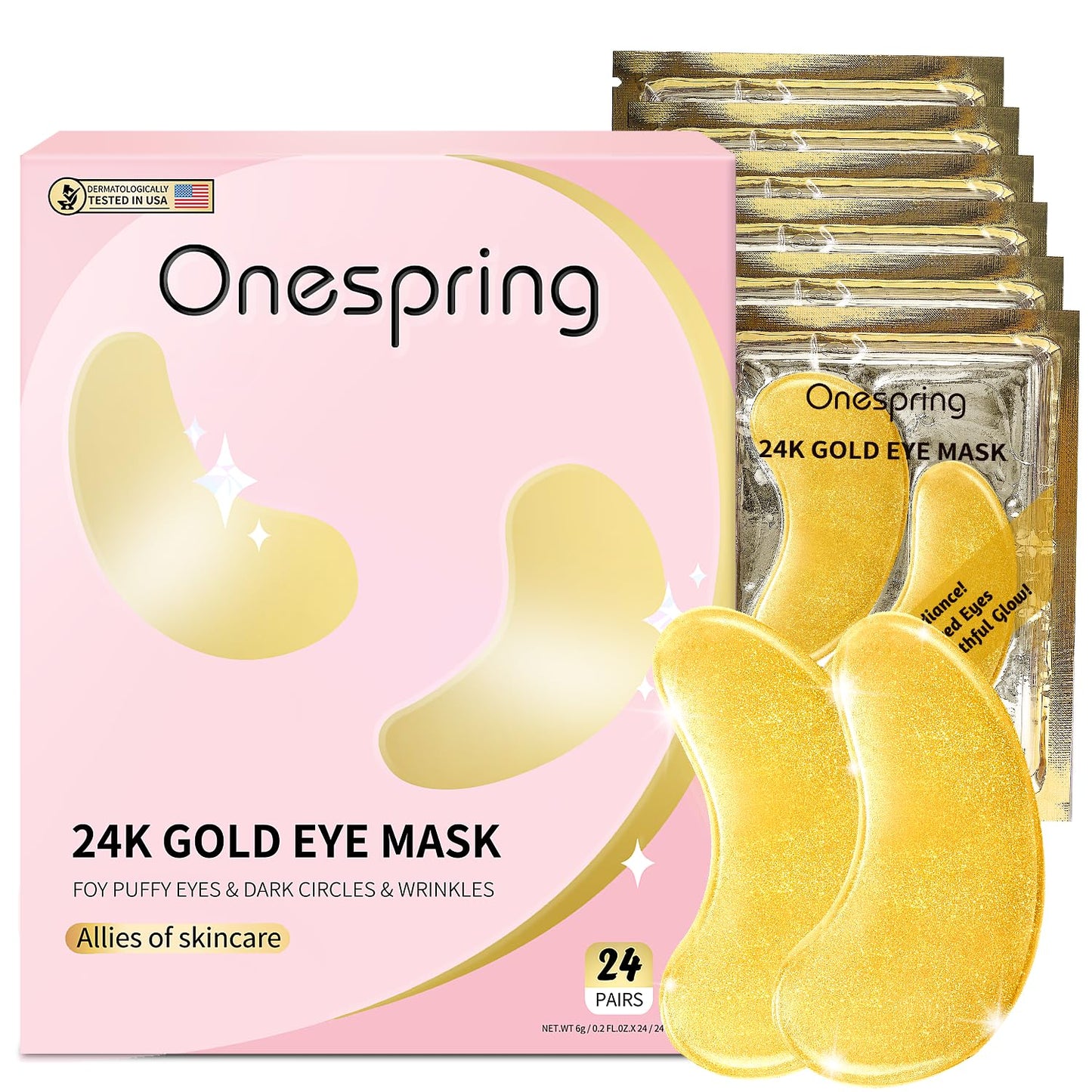 Under Eye Patches (24 Pairs) - Eye Gel Pads for Wrinkles, Puffy Eyes, Dark Circles, Eye Bags, Natural Collagen Eye Gels Pads, Under Eye Mask Patches for Refreshing, Revitalizing